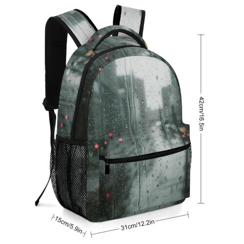 yanfind Children's Backpack  Focus Raining Street Beautiful City Dark Design H Downpour Downtown Lights Preschool Nursery Travel Bag