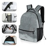 yanfind Children's Backpack Grey Bench Furniture Outdoors Snow Blizzard Storm Winter Chair Preschool Nursery Travel Bag