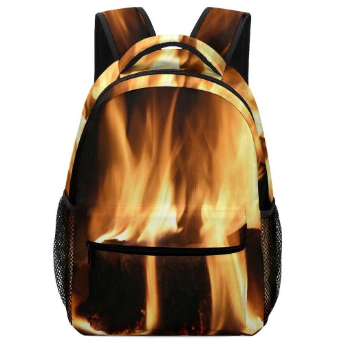 yanfind Children's Backpack Fireplace Fire Hot Home Tranquillity Winter Flame Heat Bonfire Hearth Gas Preschool Nursery Travel Bag