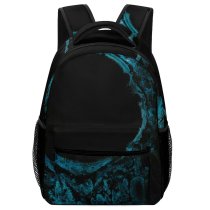yanfind Children's Backpack Hole Texture Abstract Outdoors Acrylic  Tissue Cyan Aqua Stock Preschool Nursery Travel Bag