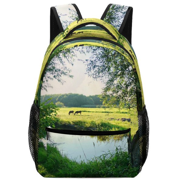 yanfind Children's Backpack Dutch Landscape Farmland Netherlands Meadow Panorama Preschool Nursery Travel Bag