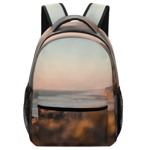 yanfind Children's Backpack Coast Beach Ocean Outdoors Sea California Hills  Hill Golden Hour Sunset Preschool Nursery Travel Bag