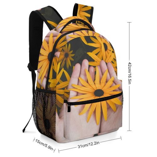 yanfind Children's Backpack Flora Art Beautiful Colorful Abstract Decoration Flowers Hands Flower Preschool Nursery Travel Bag
