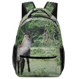 yanfind Children's Backpack Outdoors Africa Deer Forest Horn Antelope Grass Trees Safari Fur Wild Preschool Nursery Travel Bag