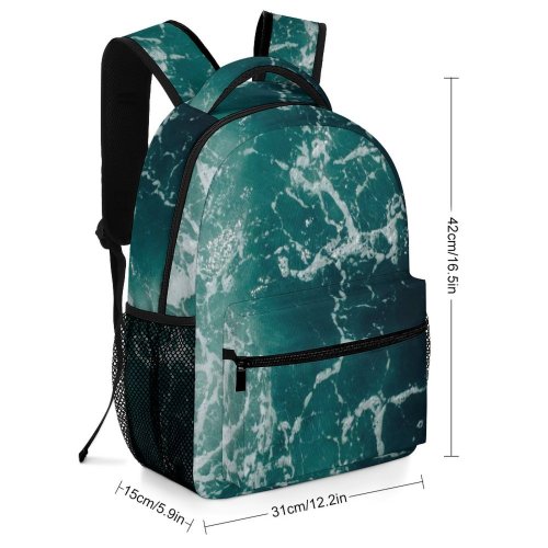 yanfind Children's Backpack Drone Motion Texture Ocean Turquoise Aerial Shot Preschool Nursery Travel Bag