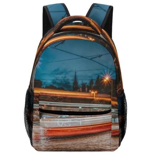 yanfind Children's Backpack  Street City Time Illuminated Lights Downtown Lapse Fast Lamps Evening Light Preschool Nursery Travel Bag