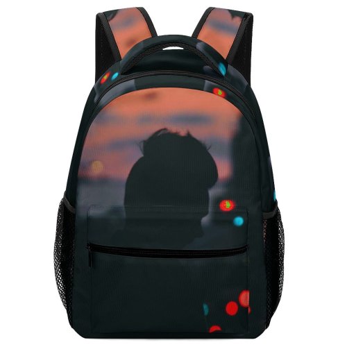yanfind Children's Backpack Backlit  Focus Side Dark Illuminated Lights Depth Sunset Field Sunrise Dawn Preschool Nursery Travel Bag
