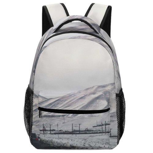 yanfind Children's Backpack Grey Road  Outdoors Snow Quba  Automobile Car Transportation Vehicle Winter Preschool Nursery Travel Bag