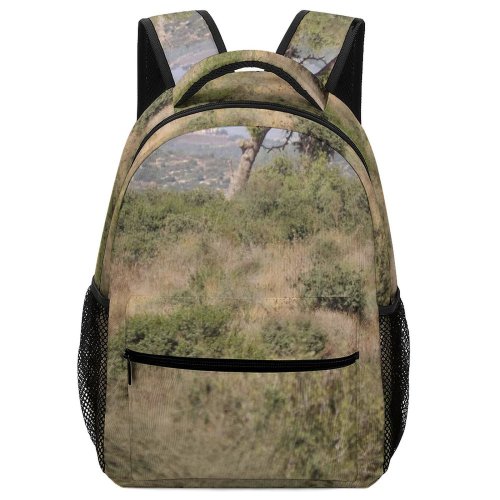 yanfind Children's Backpack Landscape Savanna Countryside Plant Wilderness Pictures Grassland Outdoors Stock Grey Tree Preschool Nursery Travel Bag