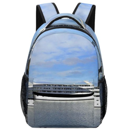 yanfind Children's Backpack Bay Journey Coast Maritime Tourism Design Vacation Clouds Port Sunlight Marine Transport Preschool Nursery Travel Bag