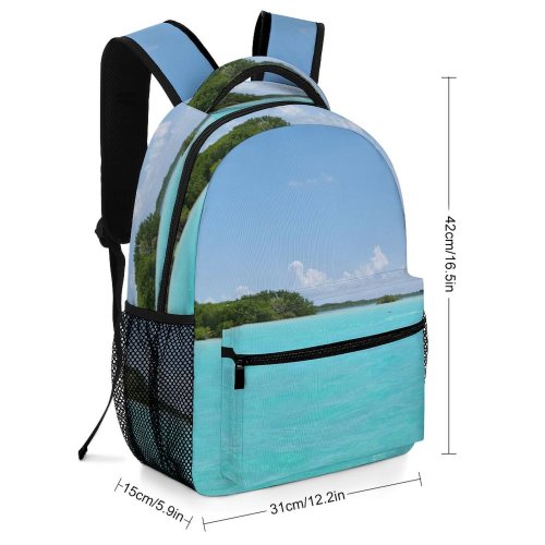 yanfind Children's Backpack Beautiful Sand Vacation Clouds Sports Daylight Travel Leisure  Island Beach Sail Preschool Nursery Travel Bag