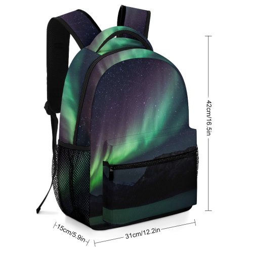 yanfind Children's Backpack Dark Surreal Exploration Pc Lights Desktop Planet Landscape Evening PC Borealis Northern Preschool Nursery Travel Bag
