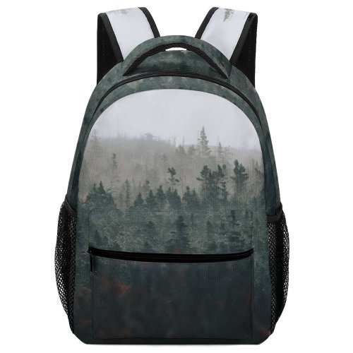 yanfind Children's Backpack Grey Fog Outdoors Abies Fir Plant Tree Mist Conifer Beautiful  Novascotia Preschool Nursery Travel Bag