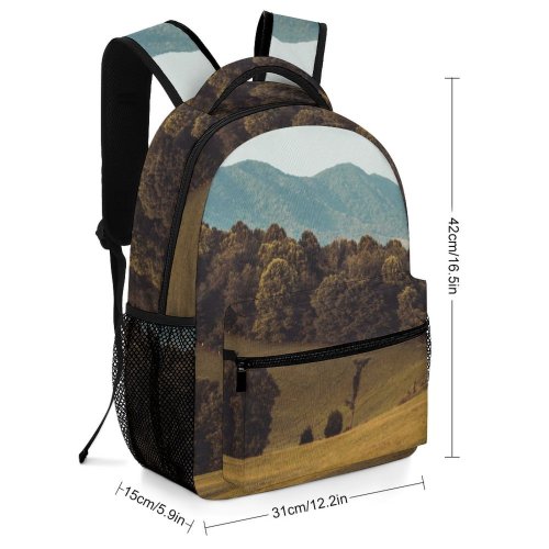 yanfind Children's Backpack Field Outdoors Grassland Slope Countryside Nickelsville Va Usa Art Mound Plant Tree Preschool Nursery Travel Bag