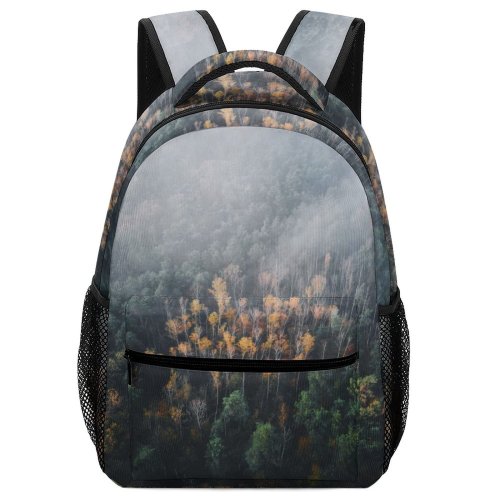 yanfind Children's Backpack Fog Outdoors Poland Scenery Plant Tree Landscape Abies Fir Mist Conifer Art Preschool Nursery Travel Bag