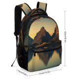 yanfind Children's Backpack For Desktop Landscape Outdoors Scenic Lake Reflection Dawn Dusk Mac Preschool Nursery Travel Bag