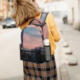 yanfind Children's Backpack Golden Street Lights Clouds Sunset Electricity Energy Buildings Urban Transportation Outdoors Preschool Nursery Travel Bag