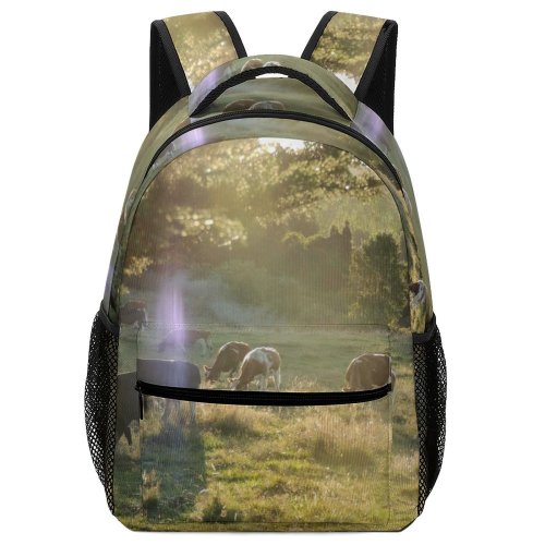 yanfind Children's Backpack Cattle Field Grassland Outdoors Countryside Farm Grazing Meadow Pasture Ranch Rural Cow Preschool Nursery Travel Bag