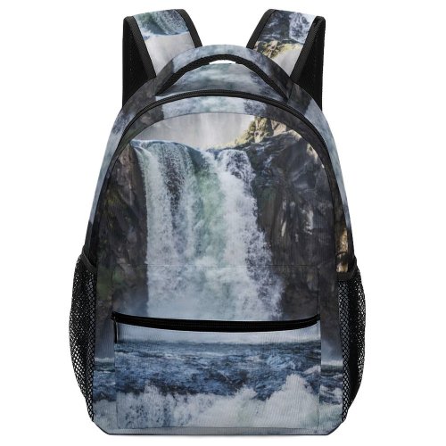 yanfind Children's Backpack Forest Daylight Waterfall River Outdoors Scenic Flow Woods Fall Preschool Nursery Travel Bag