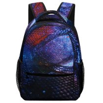 yanfind Children's Backpack  Vibrant Holographic Shimmer Gleam Purple Magic Dark Surreal Design Decor Shiny Preschool Nursery Travel Bag