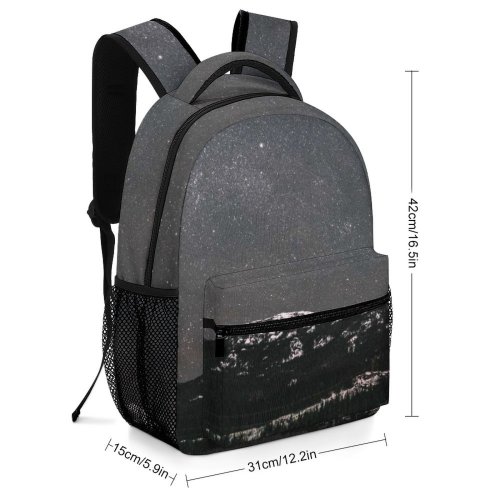 yanfind Children's Backpack Frozen Winter Dark Lights Scenery Landscape Evening Island Beach Nightsky Snow Astronomy Preschool Nursery Travel Bag