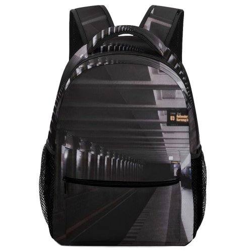 yanfind Children's Backpack Dark Design Lights Public Subway Building Urban Train Commuters Architecture Preschool Nursery Travel Bag