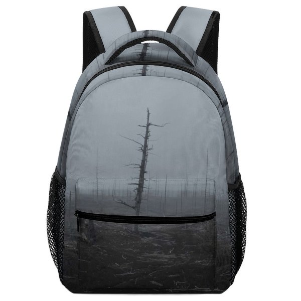 yanfind Children's Backpack Grey Fog Outdoors Tree Dead Forest Aches Mist Pollution Preschool Nursery Travel Bag