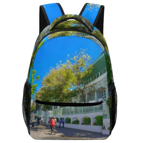 yanfind Children's Backpack Bay Street Tourism City Vacation Landscape Daylight Daytime Travel Marina Buildings Turquoise Preschool Nursery Travel Bag