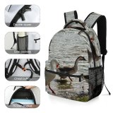 yanfind Children's Backpack Ducks Birds Companionship Lake Geese Bird Duck Vertebrate Goose Swans Beak Waterfowl Preschool Nursery Travel Bag