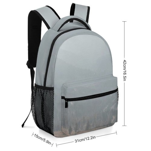 yanfind Children's Backpack Grey Fog Outdoors Landscape Mist Art Scenery Soil Moody  Valley Cloudy Preschool Nursery Travel Bag