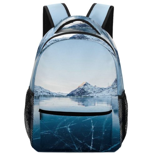yanfind Children's Backpack Frozen Serene Winter Scenery Adventure Freeze Landscape Daylight Mountains Hike Travel Snow Preschool Nursery Travel Bag