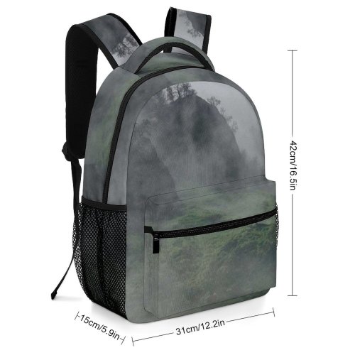 yanfind Children's Backpack Grey Fog Outdoors Ijen Mist East Java Rock Cloud Tree Landscape Volcano Preschool Nursery Travel Bag
