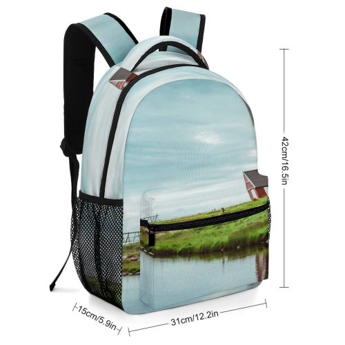 yanfind Children's Backpack Farm Rural Grass Landscape Grassland Daylight Travel Storm Barn Abandoned Building Outdoors Preschool Nursery Travel Bag