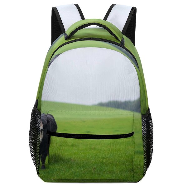 yanfind Children's Backpack Field Cattle Cow Grassland Outdoors Countryside Farm Rural Pasture Scotland Meadow Grazing Preschool Nursery Travel Bag