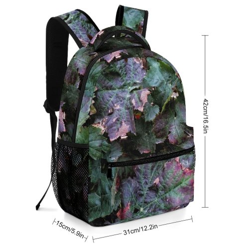 yanfind Children's Backpack Flora Ivy Plant Cabbage Kale Produce Vegetable Leaves  Grey Preschool Nursery Travel Bag