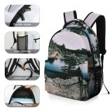 yanfind Children's Backpack Forest Scenery Clouds Landscape Daylight Mountains Conifer Outdoors Scenic Woods Lake Xp Preschool Nursery Travel Bag