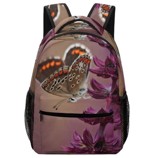 yanfind Children's Backpack  Focus Purple Beautiful Butterfly Delicate Sage Insect  Depth Field Lepidoptera Preschool Nursery Travel Bag