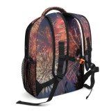 yanfind Children's Backpack Fireworks Colorful Night Sky Explosio Midnight Event Light Preschool Nursery Travel Bag