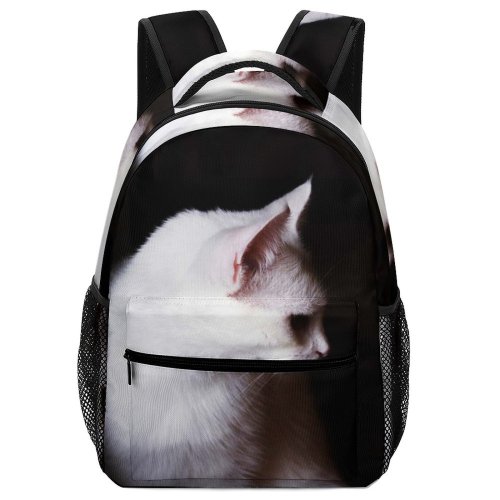 yanfind Children's Backpack  Whiskey Charming Alone Interest Kitty Pet Contrast Elegant Light Quiet Away Preschool Nursery Travel Bag