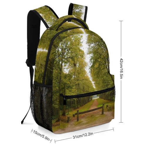 yanfind Children's Backpack Forest Plant Vegetation Land Outdoors Tree Woodland  Path Grass Versailles Trail Preschool Nursery Travel Bag