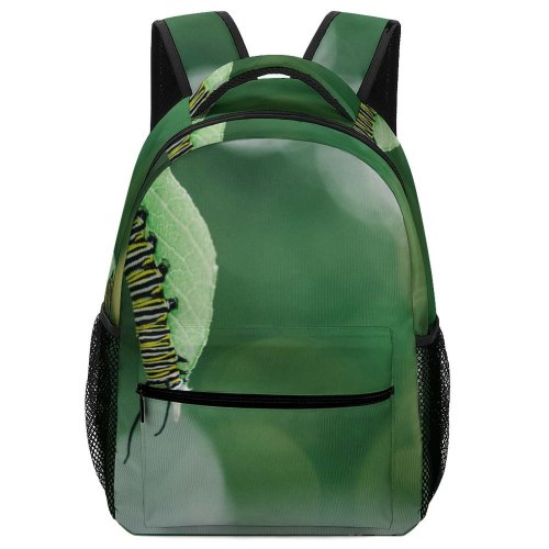 yanfind Children's Backpack Bokeh Insect Plant Caterpillar Leaf Grey Wildlife Stripes Butterfly Preschool Nursery Travel Bag