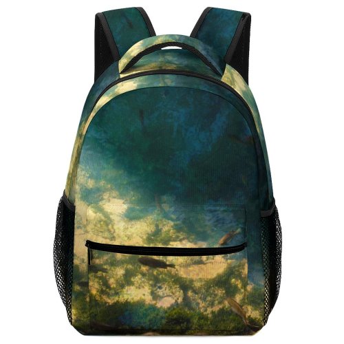 yanfind Children's Backpack Fish Ocean Outdoors Sea Reef  Aquatic Coral Plant Fall Calm Ripples Preschool Nursery Travel Bag