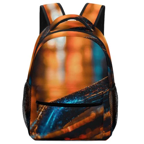 yanfind Children's Backpack  Bokeh Focus Rail  Street City Dark Abstract Shining Light Selective Preschool Nursery Travel Bag
