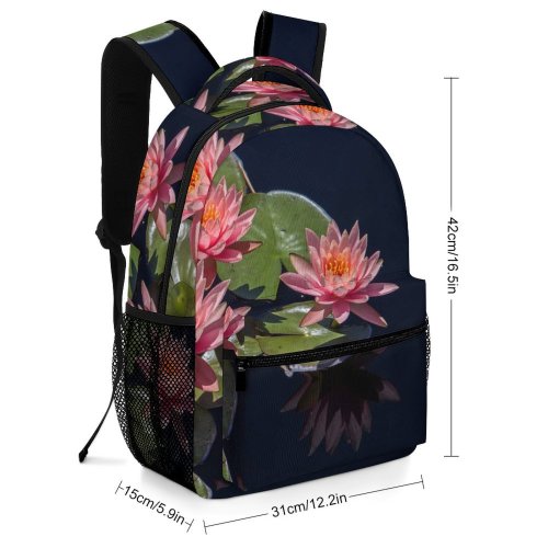 yanfind Children's Backpack Flora Petals Plants Bloom Flowers Lotus Growth Pond Preschool Nursery Travel Bag