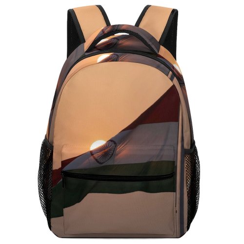 yanfind Children's Backpack Freedom Independence Sunset Travel India Flag Republic Outdoors Indian Wind Dawn Preschool Nursery Travel Bag