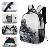 yanfind Children's Backpack Landscape Peak Wilderness Creative Rock Pictures Winter Cloud Outdoors Grey Snow Preschool Nursery Travel Bag