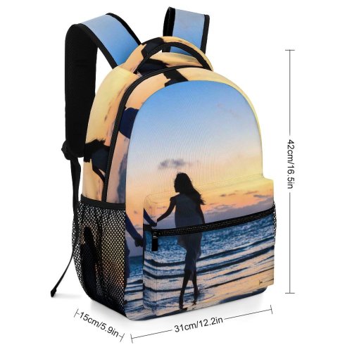 yanfind Children's Backpack Goal Sunset Beach Young Relaxation Kiss Sand Couple Fuvahmulah Sunrise Maldives Morning Preschool Nursery Travel Bag