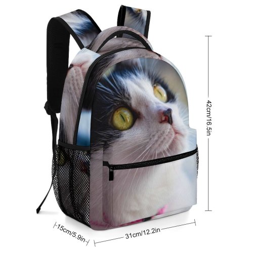 yanfind Children's Backpack Funny Curiosity Cute Baby Young Little  Pretty Portrait Pet Whisker Downy Preschool Nursery Travel Bag
