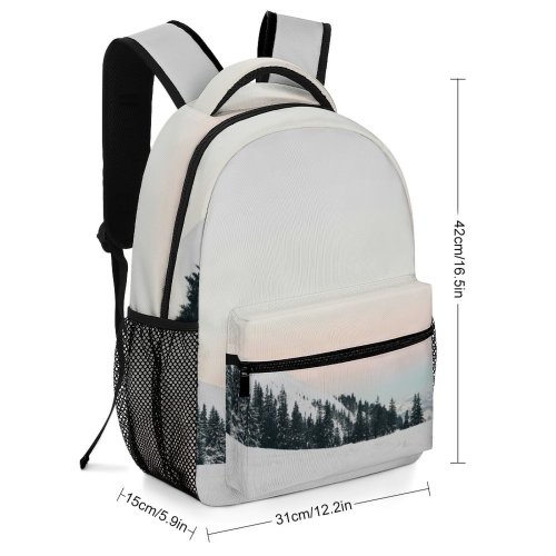 yanfind Children's Backpack Landscape Sunrise Abies Pine Plant Forest Switzerland Pictures Outdoors Grey Snow Preschool Nursery Travel Bag