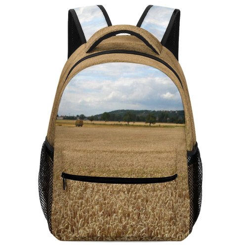 yanfind Children's Backpack Field Fields Sky Grain Summer Sunshine Sunny Tree Trees Cloud Preschool Nursery Travel Bag